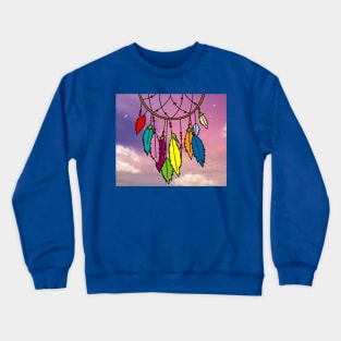 Spiritual Colorful Dream Catcher Feather Crewneck Sweatshirt